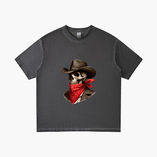 Cowboy Skeleton Skull Bandit Gradient T Shirts