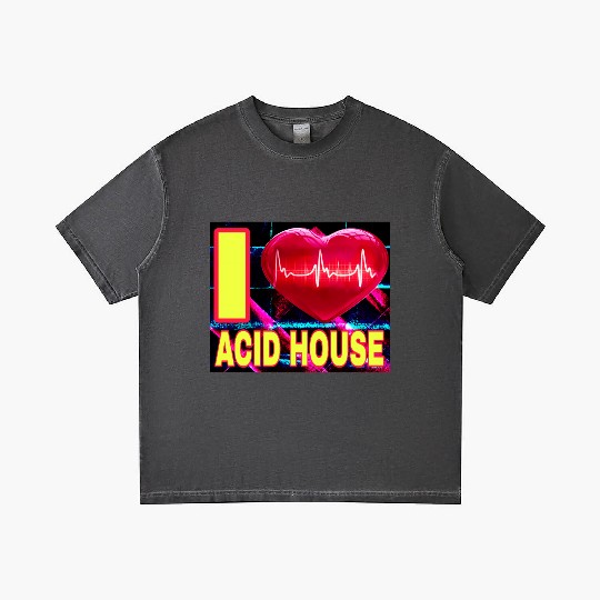 I LOVE ACID HOUSE YELLOW FONTS Gradient T Shirts