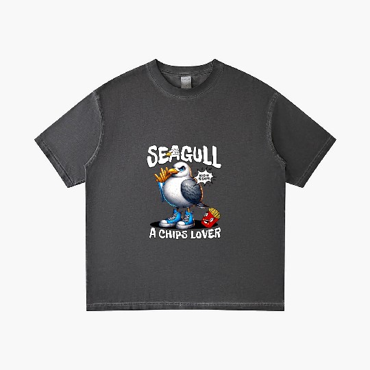 Seagull The Potato Chips Lover Funny Sea Bird Gradient T Shirts