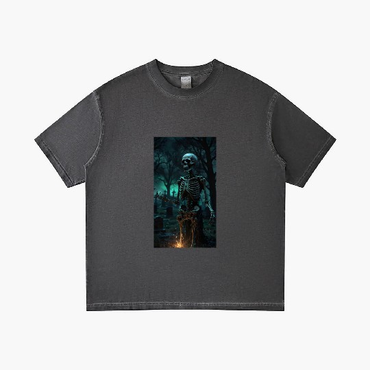Rising Skeleton in the Graveyard Gradient T Shirts