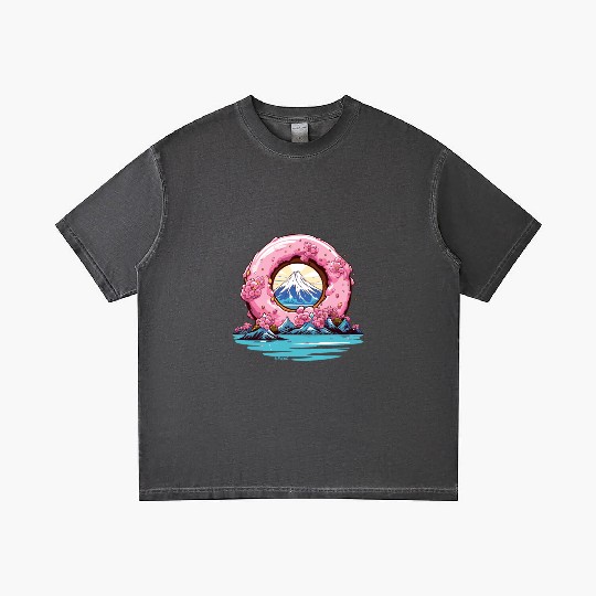 Japan Sakura Blossom Mount Fuji Donut Gradient T Shirts