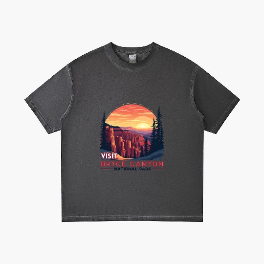 Bryce Canyon National Park Retro Illustraion V 01 Gradient T Shirts