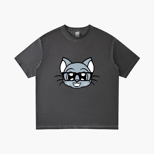 Nerd Cat Horn-rimmed Glasses Geek Smart Kitten Fun Gradient T Shirts