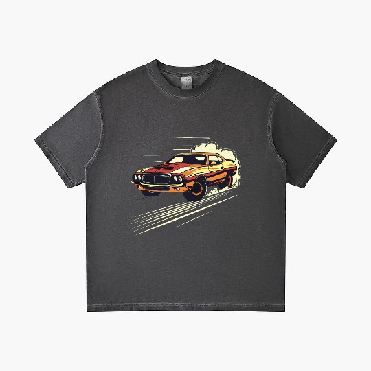 Classic Muscle Car in Action Gradient T Shirts