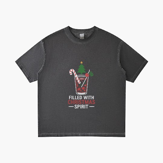 Filled With Christmas Spirit Festive Drink Design Gradient T Shirts