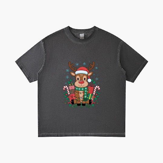 Cute Christmas Reindeer Design - Holiday Gifts Gradient T Shirts