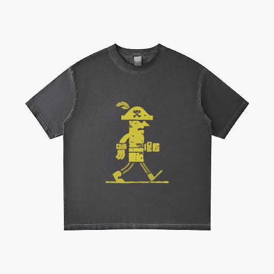 Playful Minimalist Pirate Gradient T Shirts in Bright Yellow