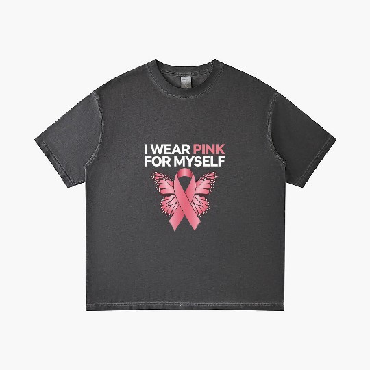 Breast Cancer Awareness I Wear Pink Butterfly Gradient T Shirts