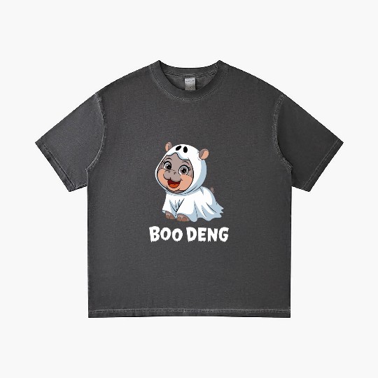 Boo Deng Hippo Ghost Costume Fun Gradient T Shirts