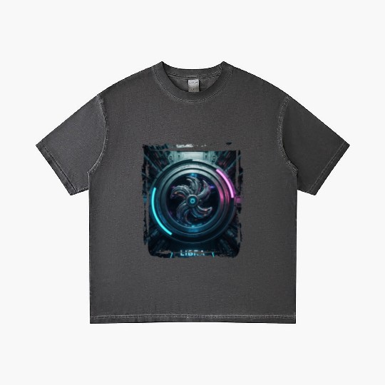 Zodiac sign Libra in cyberpunk era Future Gradient T Shirts