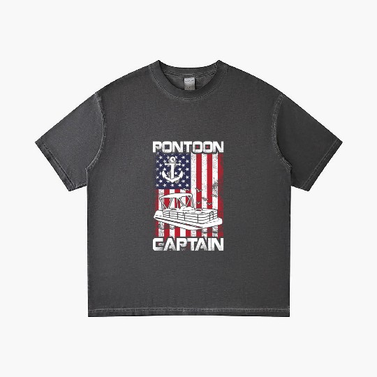 Pontoon Captain Patriotic 4th of July Family Gradient T Shirts