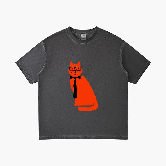 Nerd Cat Horn-rimmed Glasses Geek Smart Kitten Fun Gradient T Shirts