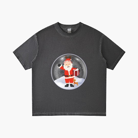 Santa’s Joy: Christmas Snow Globe Gradient T Shirts