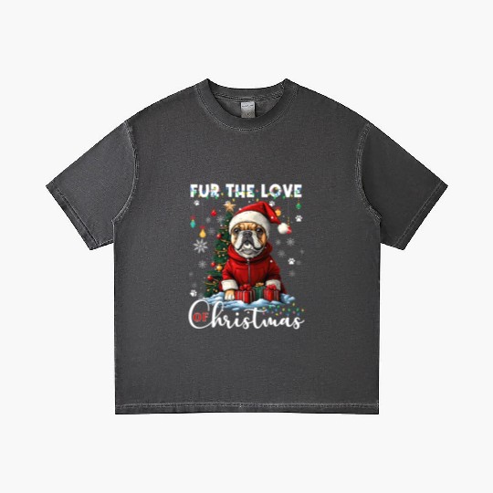 French Bulldog Christmas Tree Decoration Dog Lover Gradient T Shirts