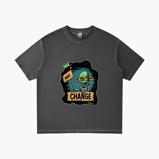 Fed Up Green Martian Alien Protest: We Want Change Gradient T Shirts