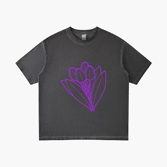 Pink Purple Tulips Bouquet Spring Summer Flowers Gradient T Shirts