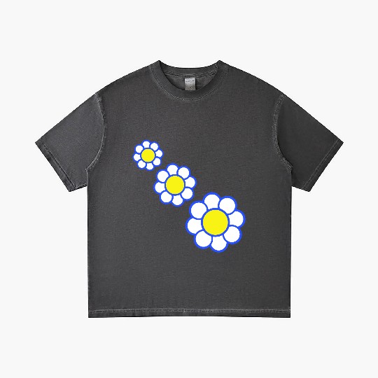 3 White Daisies Flowers Spring Summer Pretty Gradient T Shirts