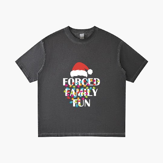 Forced Family Fun Sarcastic Christmas Gradient T Shirts