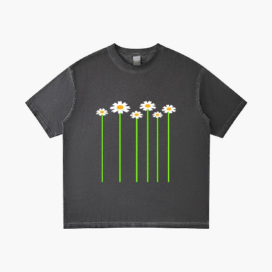 Many Pretty Daisy Flowers Decorative Nature Design Gradient T Shirts