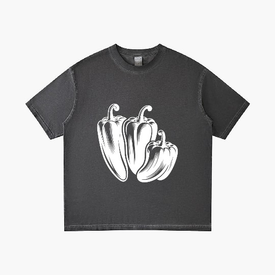Three Peppers Simple Vegetable Design Gradient T Shirts