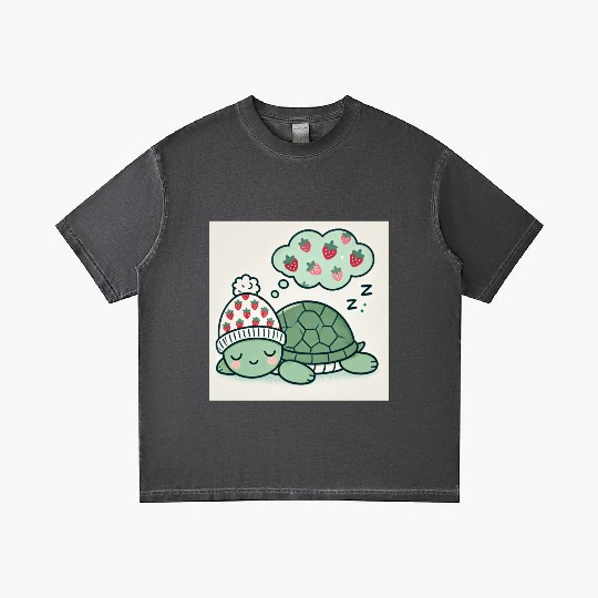Dreamy Turtle Snooze strawberries Gradient T Shirts