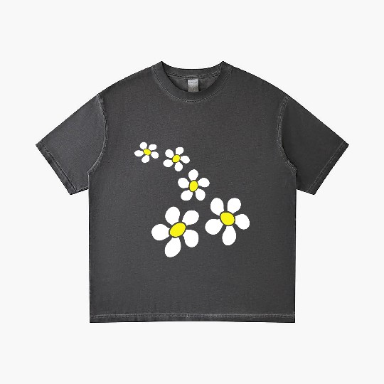 Many Pretty Daisy Flowers Decorative Flower Design Gradient T Shirts