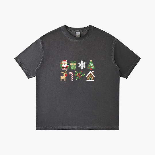 Christmas Icons Santa Tree Reindeer Festive Family Gradient T Shirts