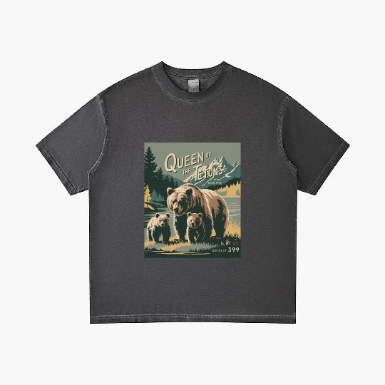 Queen of the Tetons Grizzly 399 Vintage Nature Art Gradient T Shirts