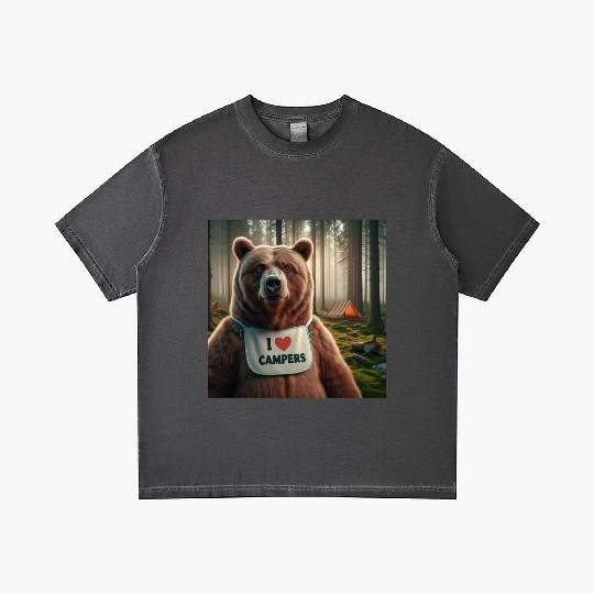 I love campers Grizzly bear with bib Gradient T Shirts