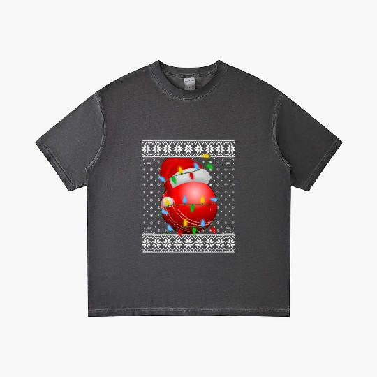 Cricket Ball Christmas Gradient T Shirts