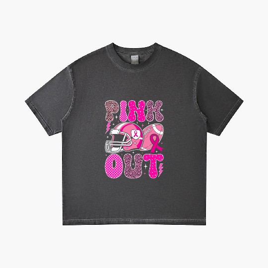 Pink Out Breast Cancer Football Mom Girls Women Gradient T Shirts