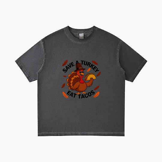 Save A Turkey Eat Tacos Thanksgiving Gradient T Shirts