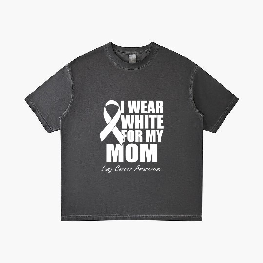 I Wear White For My Mom Lung Cancer Awareness Gradient T Shirts
