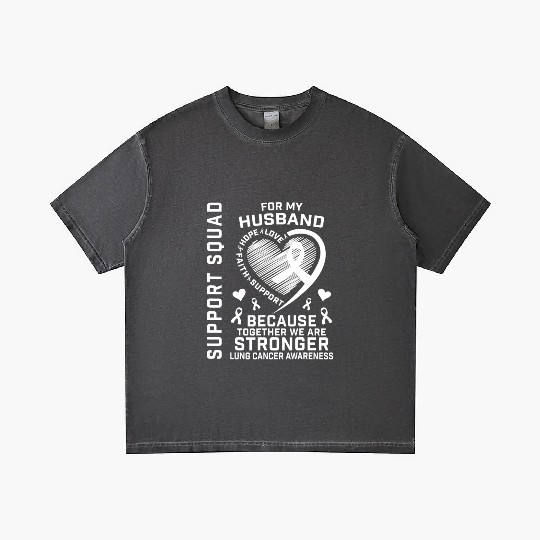 I Wear White Support Husband Lung Cancer Awareness Gradient T Shirts
