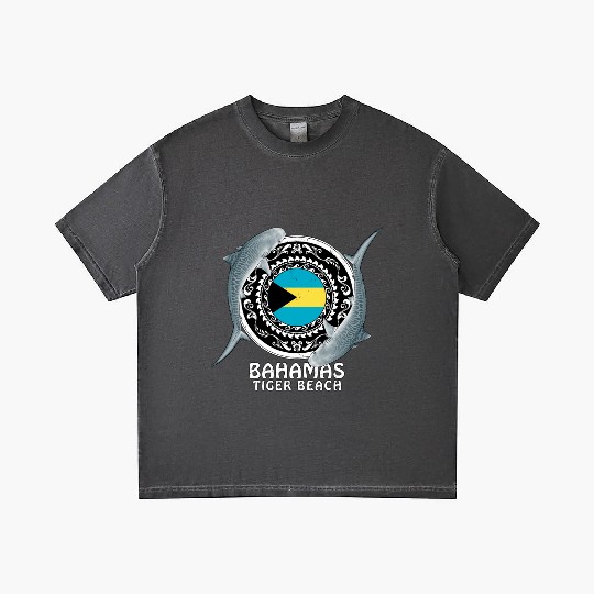 Tiger Beach Bahamas Flag Tiger Shark Bull Shark Gradient T Shirts
