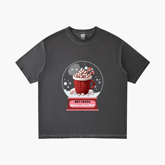 Hot Cocoa, Winter's Real MVP – Cozy Snow Globe Gradient T Shirts