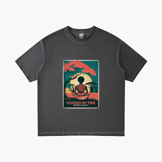 Vintage Afro Samurai Warrior - Forged By Fire Gradient T Shirts