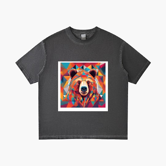 Bear Abstract Bright Triangles Gradient T Shirts