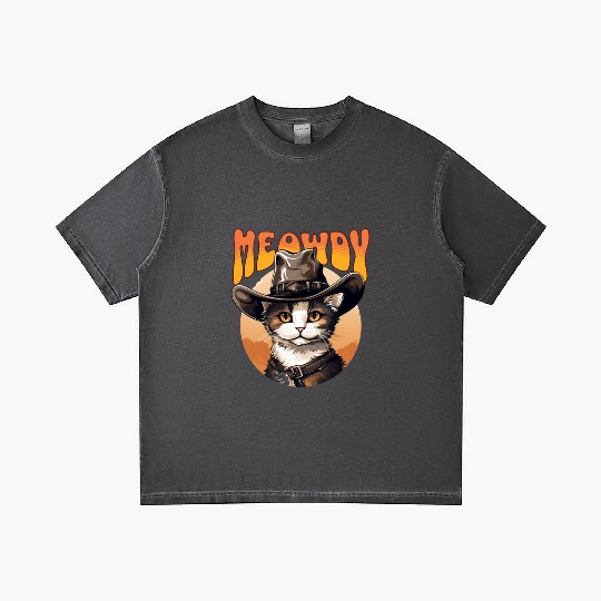 Meowdy Cowboy Cat Funny Howdy Meowdy Cowboy Cat Gradient T Shirts