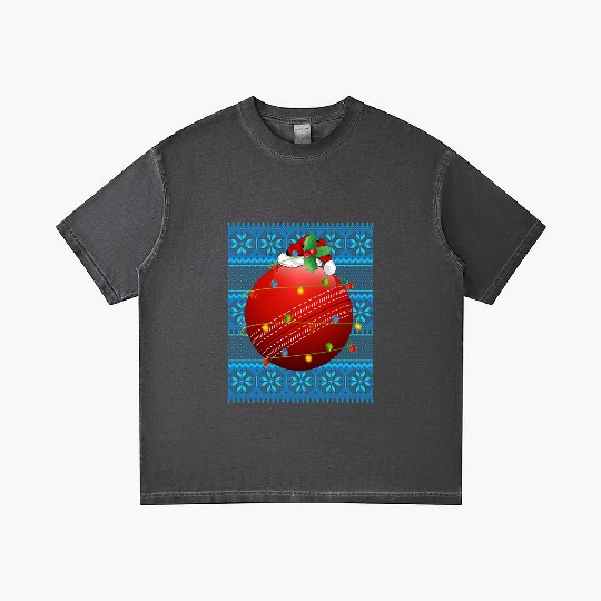 Cricket Ball Christmas Lights Gradient T Shirts