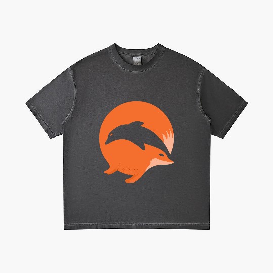 Fox or Dolphin in this fun optical illusion Gradient T Shirts