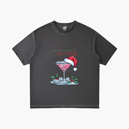Santa Favorite Hot Mess, Merry Christmas Gradient T Shirts