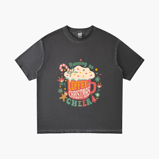 Running on Coffee Christmas Gradient T Shirts