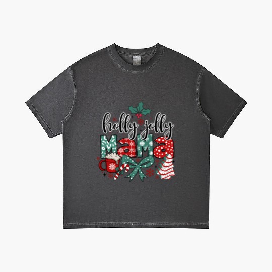 Holly Jolly Mama Coquette Bow Christmas Gradient T Shirts