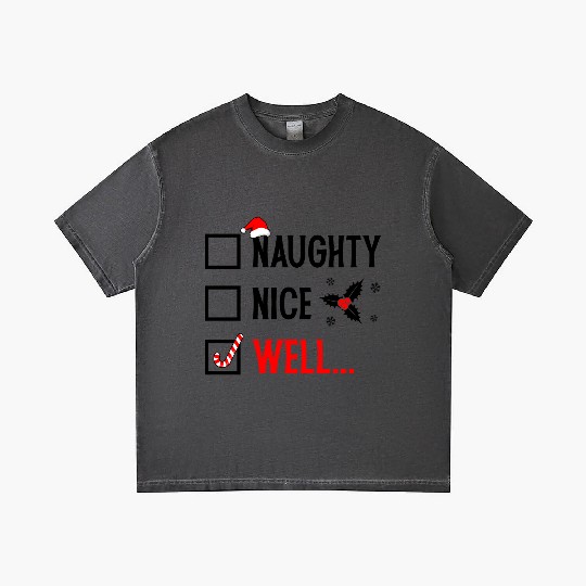 Naughty or Nice Funny Christmas Gradient T Shirts