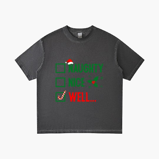 Naughty or Nice Funny Christmas Gradient T Shirts