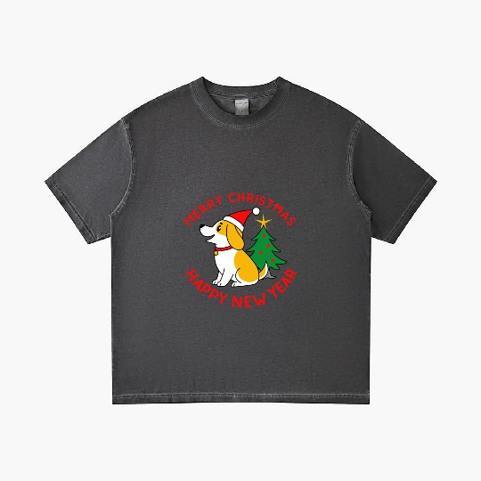 dog11 merry christmas happy new year Gradient T Shirts