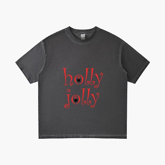 Whimsical Holly Jolly Font Design Gradient T Shirts