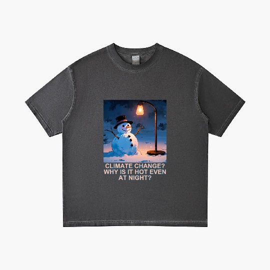 Frosty Snowman Under Street Lights Christmas Gradient T Shirts
