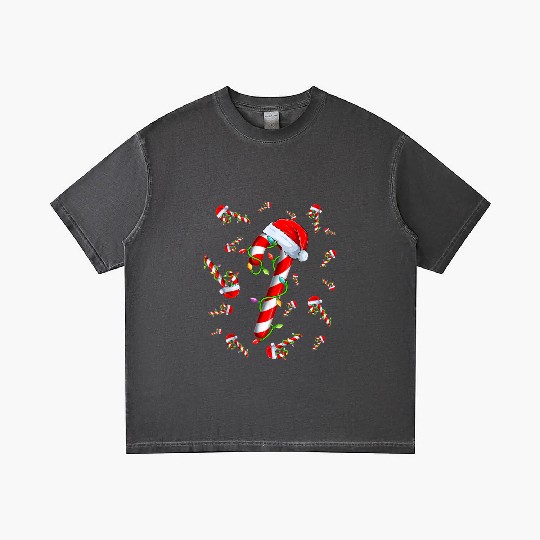 Candy Cane Merry and Bright Red and White Candy Gradient T Shirts